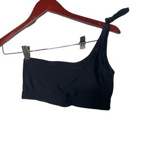 Abysse black one shoulder swim top sz M